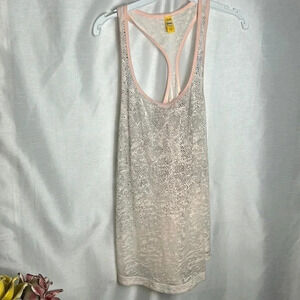 Lole vtg NWT tank top L,racerback,sheer,animal print,lightweight,coastal,workout